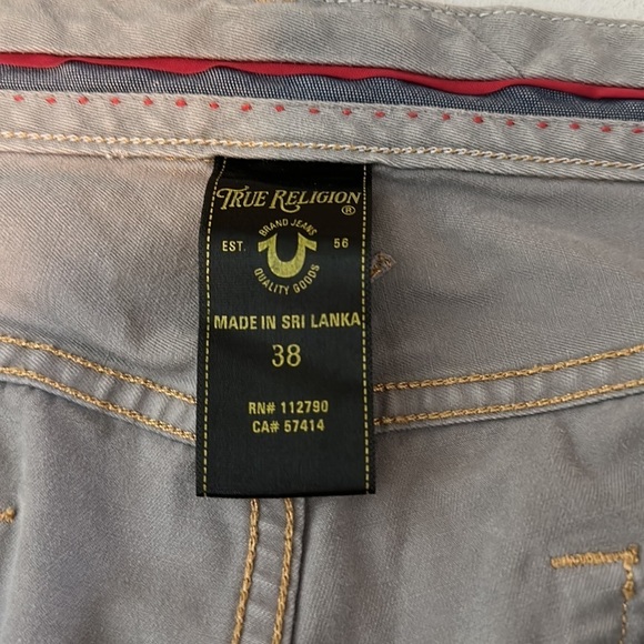 TRUE RELIGION Rocco Tailored overdye Twill pants / jeans Gray Size 38 - Picture 8 of 15